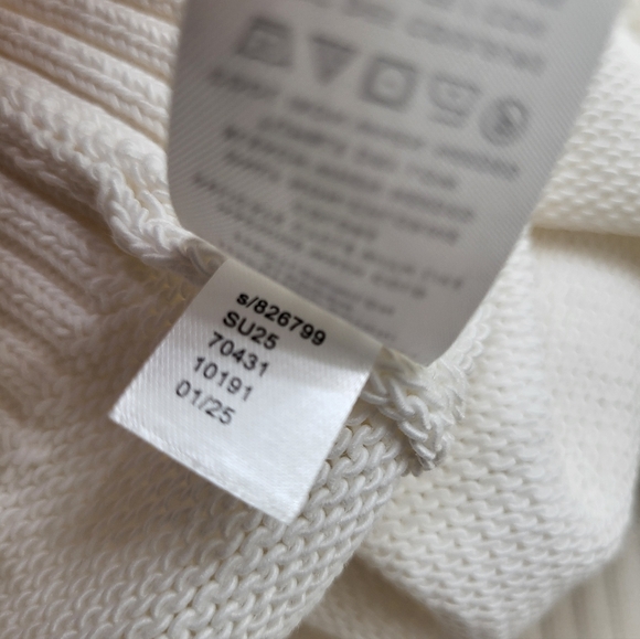 Ann Taylor Women's Ivory Round Neck Short Sleeve Knit Sweater Size XL NWOT - Picture 12 of 12